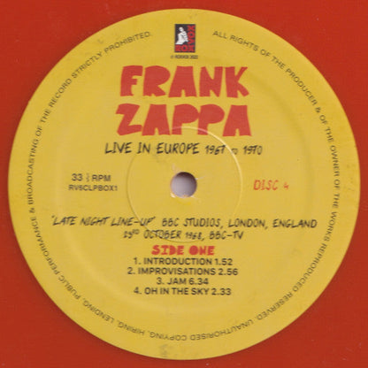 Frank Zappa - Live In Europe 1967 To 1970 (6XLP BOX* | Mint (M) Mint (M)-