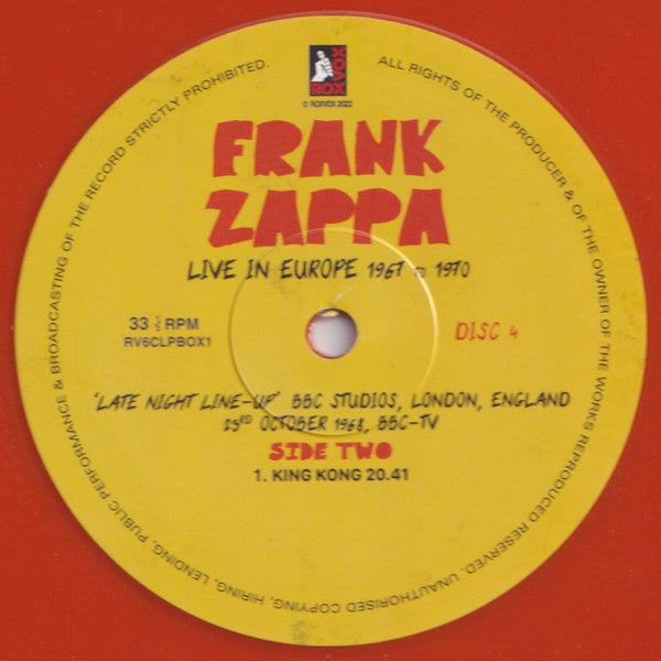 Frank Zappa - Live In Europe 1967 To 1970 (6XLP BOX* | Mint (M) Mint (M)-