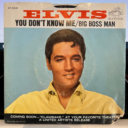Elvis Presley - Big Boss Man / You Don't Know Me *INDIANAPOLIS* | Excellent (EX) Very Good Plus (VG+)--