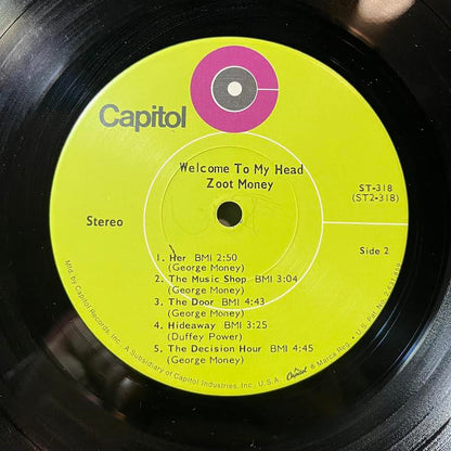 Zoot Money - Welcome To My Head (VINYL) | Excellent+ (EX+) Very Good (VG)--