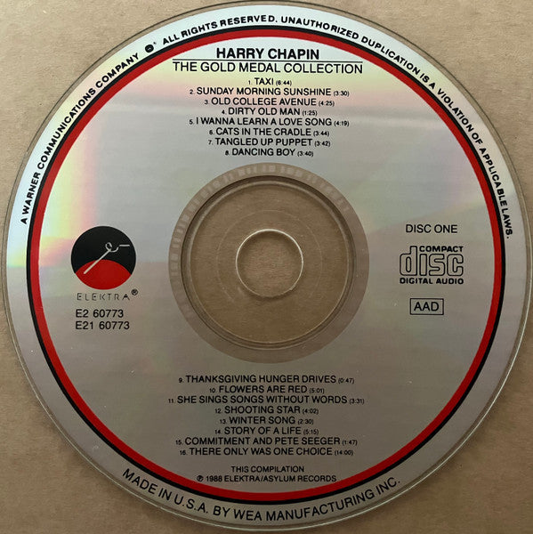 Harry Chapin - The Gold Medal Collection (2xCD) | Excellent+ (EX+) Excellent+ (EX+)--