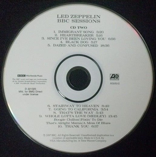 Led Zeppelin - BBC Sessions (2xCD) | Excellent+ (EX+) Excellent+ (EX+)--