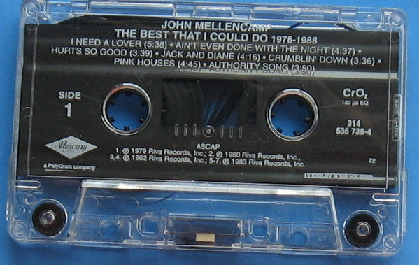 John Cougar Mellencamp - The Best That I Could Do (1978-1988) (CASSETTE) | Excellent+ (EX+) Excellent (EX)--
