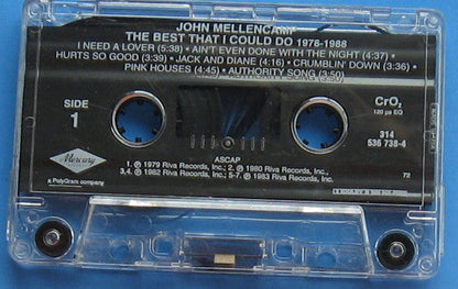John Cougar Mellencamp - The Best That I Could Do (1978-1988) (CASSETTE) | Excellent+ (EX+) Excellent (EX)--