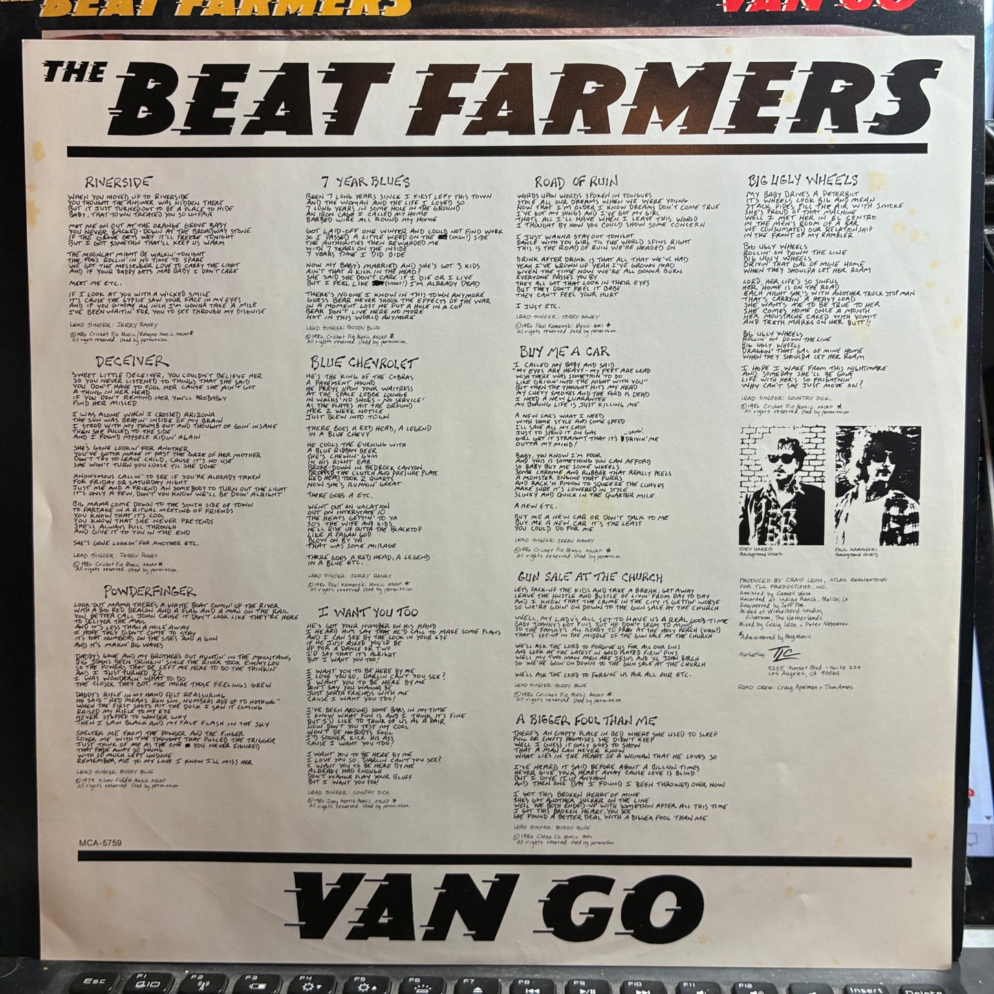 The Beat Farmers - Van Go (VINYL) | Excellent (EX) Excellent (EX)--