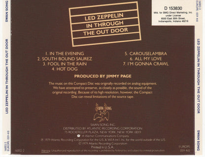 Led Zeppelin - In Through The Out Door (cd) | Excellent (EX) Near Mint (NM)--