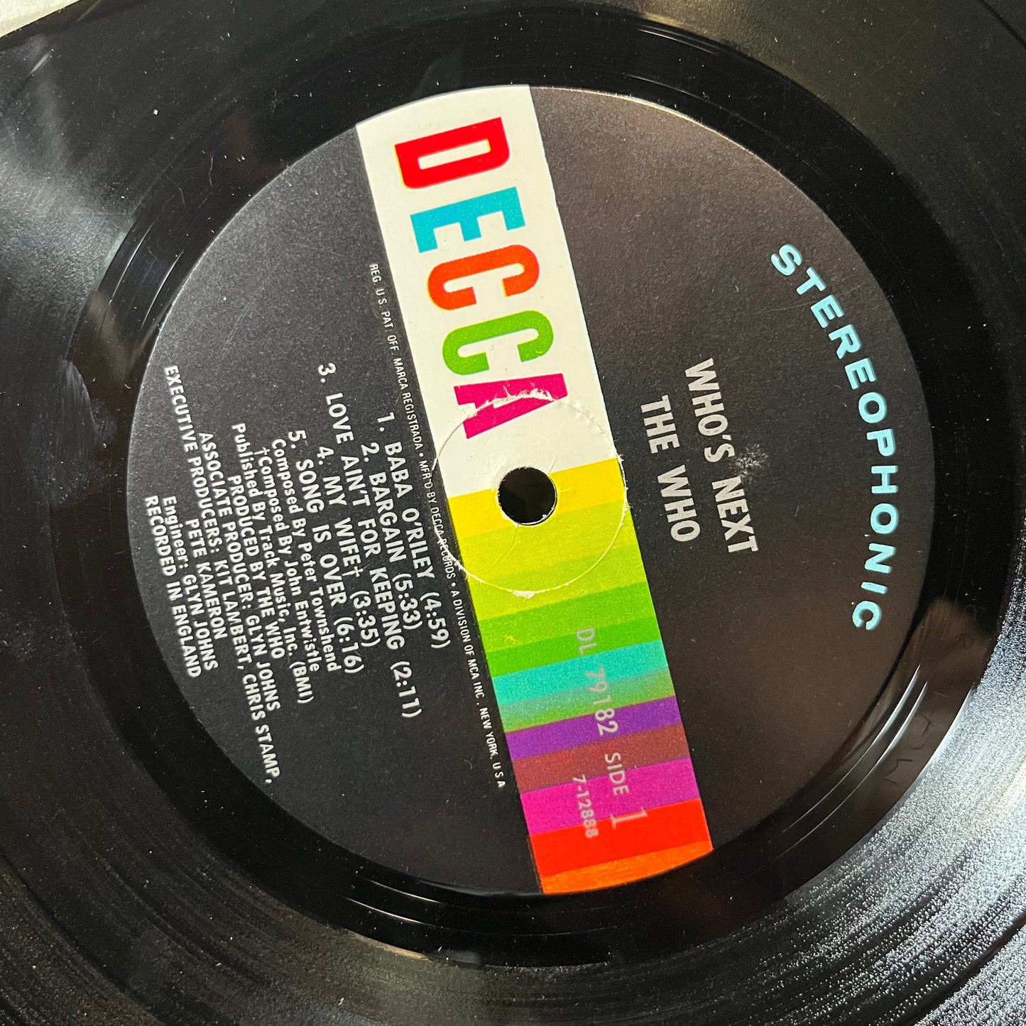 The Who - Who's Next (VINYL LP DECCA DL 79182 1971) | USED Excellent (EX) Very Good (VG)--
