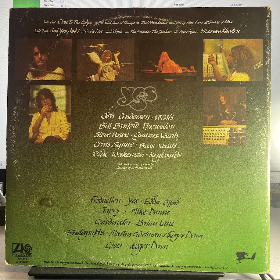 Yes - Close To The Edge (VINYL) | Excellent (EX) Very Good (VG)--