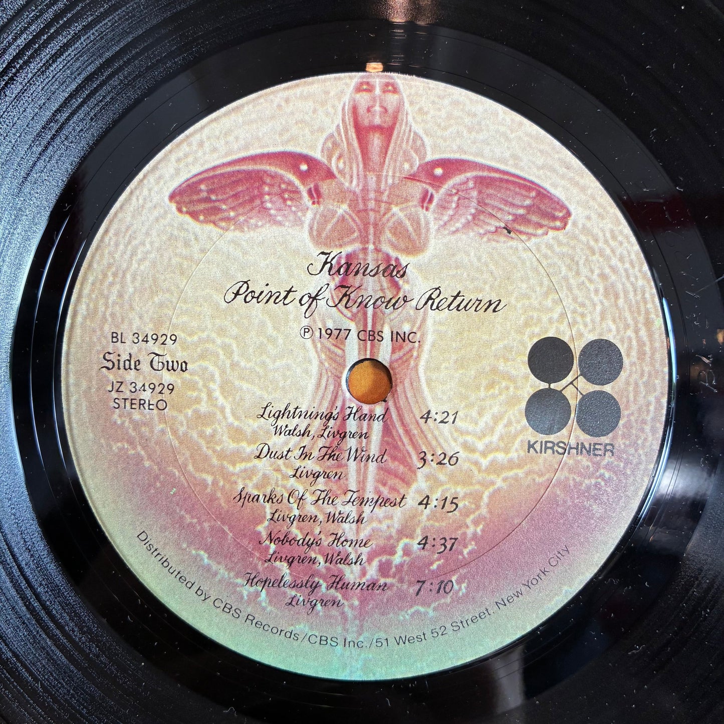 Kansas (2) - Point Of Know Return (VINYL LP Kirshner ‎– JZ 34929) | USED Excellent (EX) Excellent+ (EX+)-