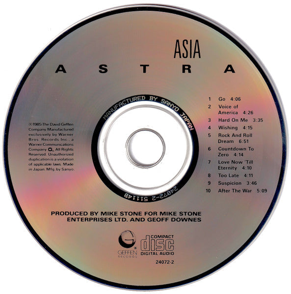 Asia (2) - Astra (CD) | Excellent (EX) Excellent (EX)-