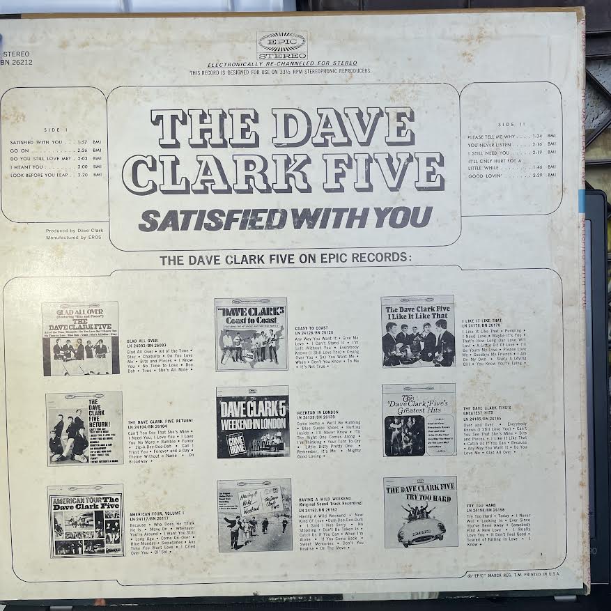 The Dave Clark Five - Satisfied With You (VINYL) | Excellent (EX) Excellent (EX)--