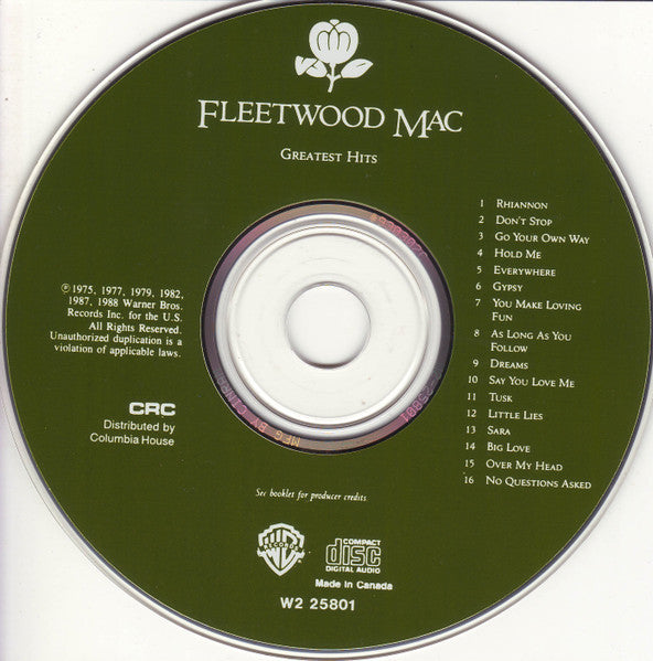 Fleetwood Mac - Greatest Hits (CD CANADA) | Excellent (EX)--