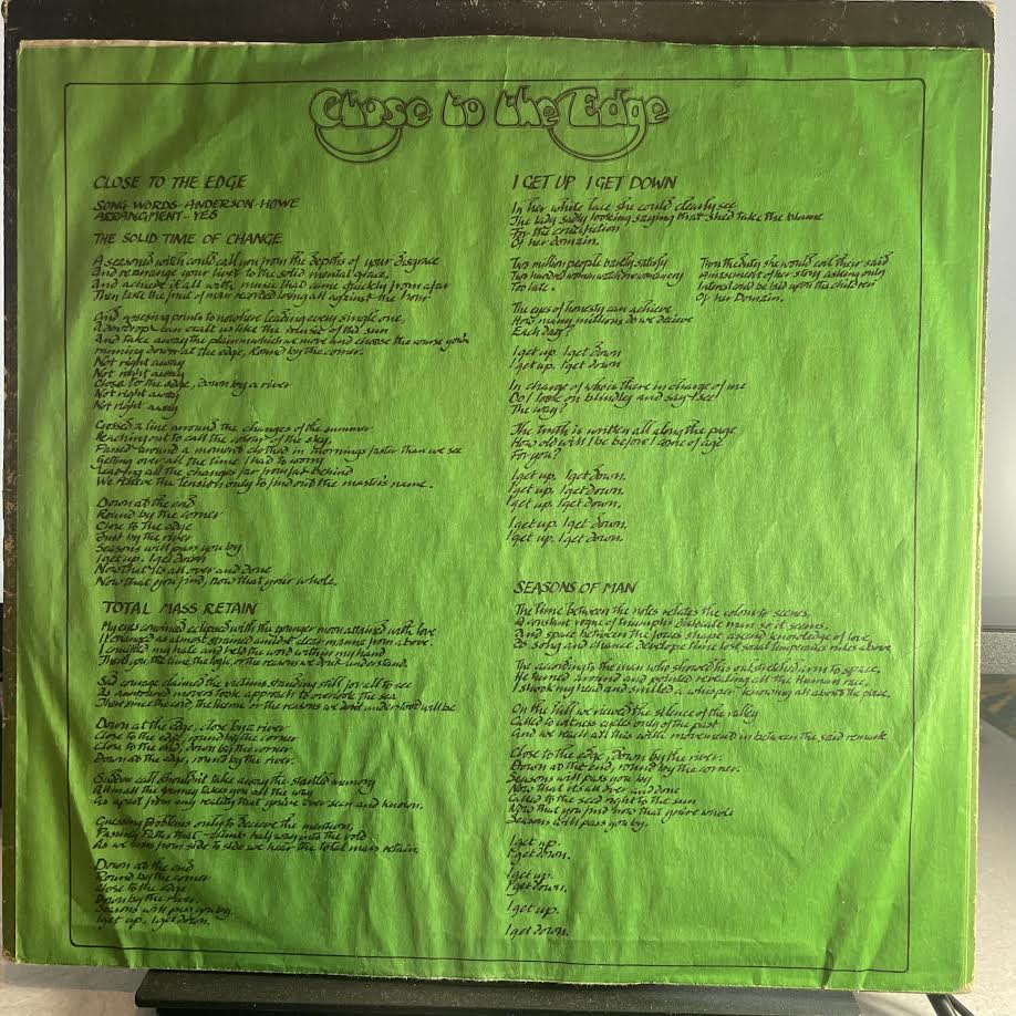 Yes - Close To The Edge (VINYL) | Excellent (EX) Very Good (VG)--