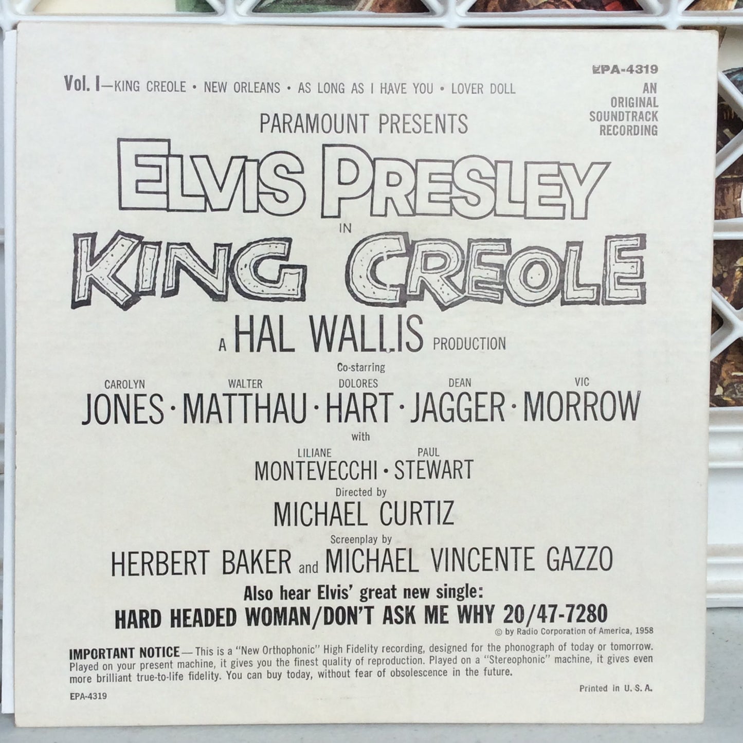 Elvis Presley - King Creole (Vol. 1) (7" VINYL) | Excellent (EX) Excellent+ (EX+)--