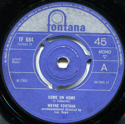 Wayne Fontana - Come On Home (7" VINYL) | Excellent (EX) Excellent (EX)--