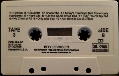 Roy Orbison - His Greatest Hits And Finest Performances (3x CASSETTE) | Excellent (EX) Excellent (EX)--