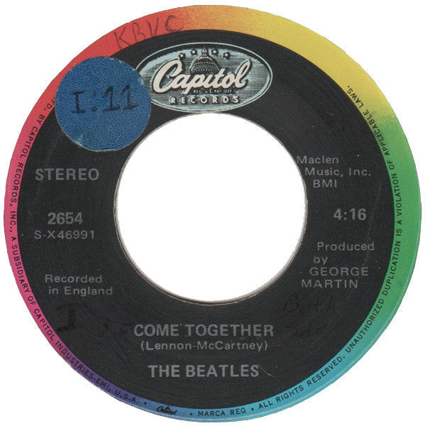 The Beatles - Something / Come Together (7" VINYL) | Excellent (EX) Very Good Plus (VG+)--