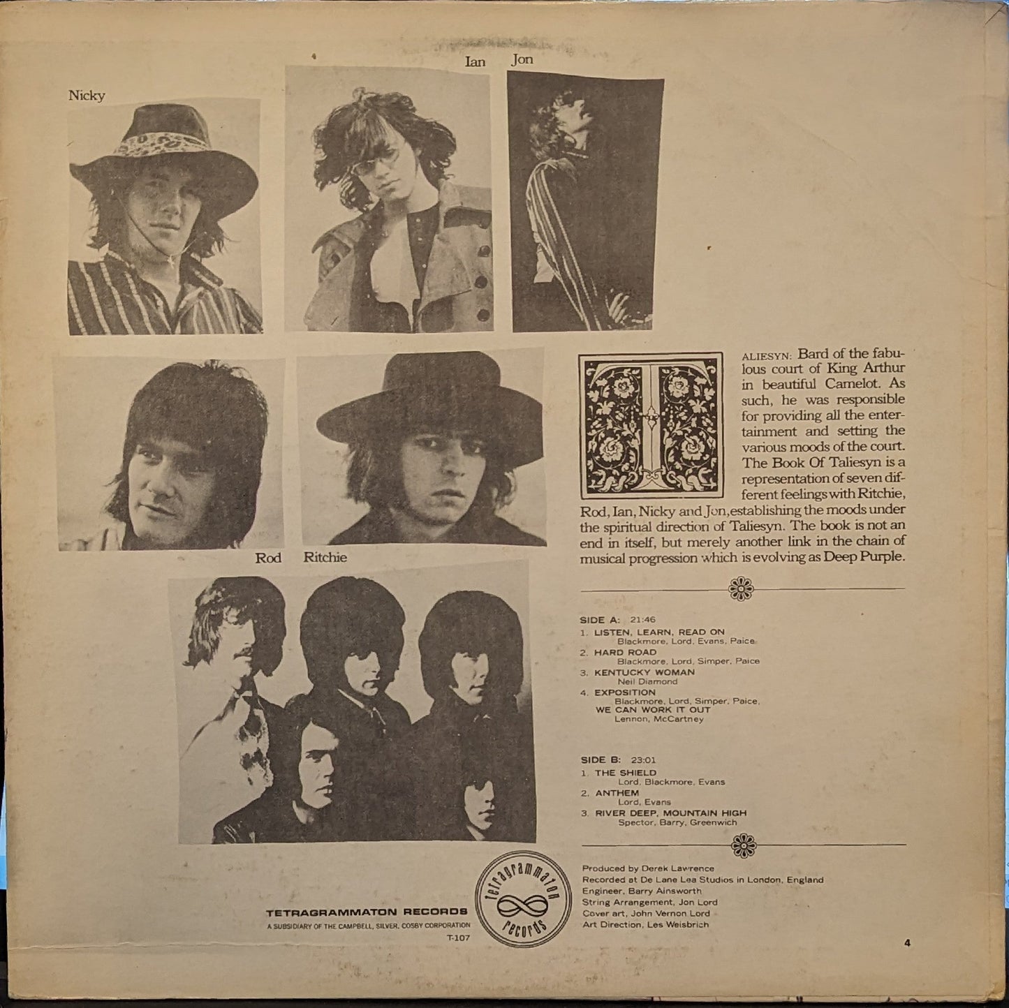 Deep Purple - The Book Of Taliesyn | Excellent (EX) Excellent (EX)--