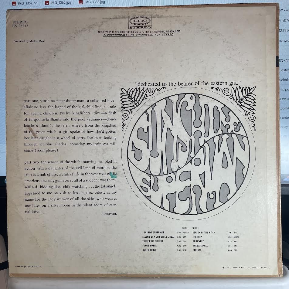 Donovan - Sunshine Superman (VINYL) | Excellent (EX) Excellent+ (EX+)--