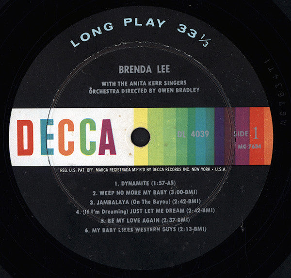 Brenda Lee - Brenda Lee *GLOVERSVILLE* | Good Plus (G+) Very Good (VG)--