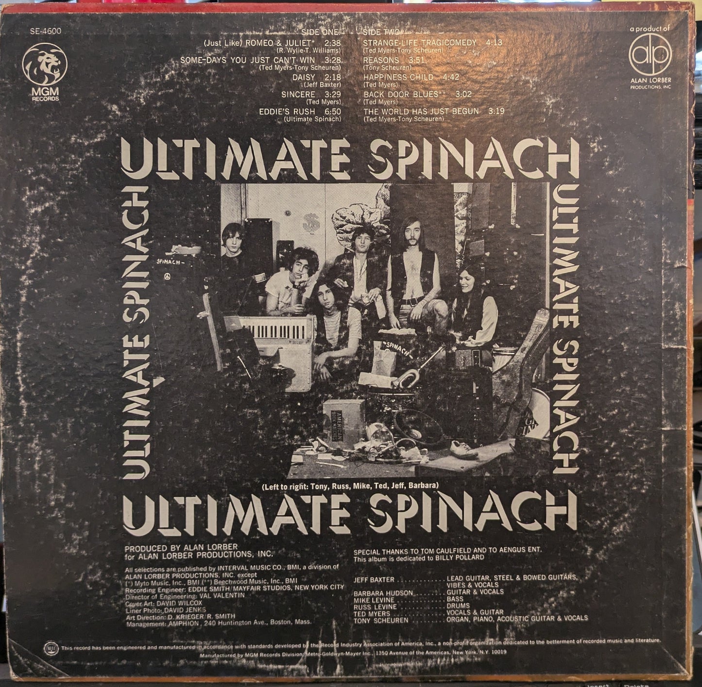Ultimate Spinach - Ultimate Spinach (VINYL) | Good Plus (G+) Very Good (VG)-