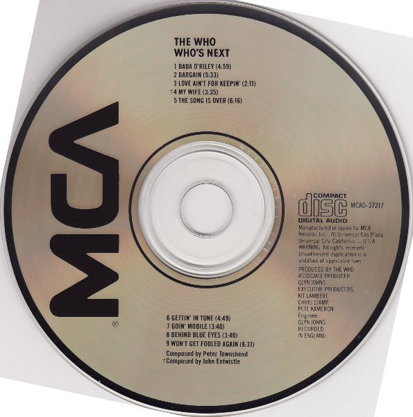 The Who - Who's Next (CD) | Near Mint- (NM-) Near Mint- (NM-)-