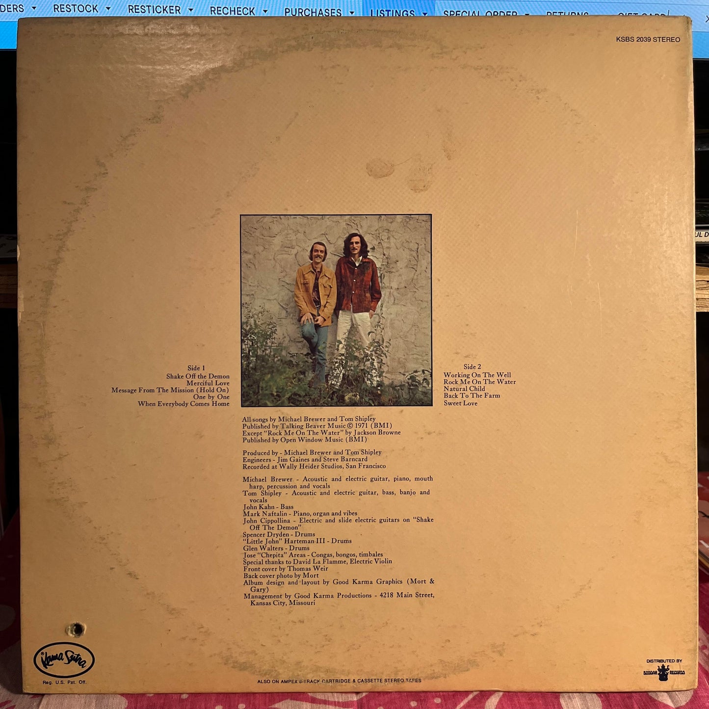 Brewer And Shipley - Shake Off The Demon *SCRANTON* | Near Mint (NM) Very Good Plus (VG+)-