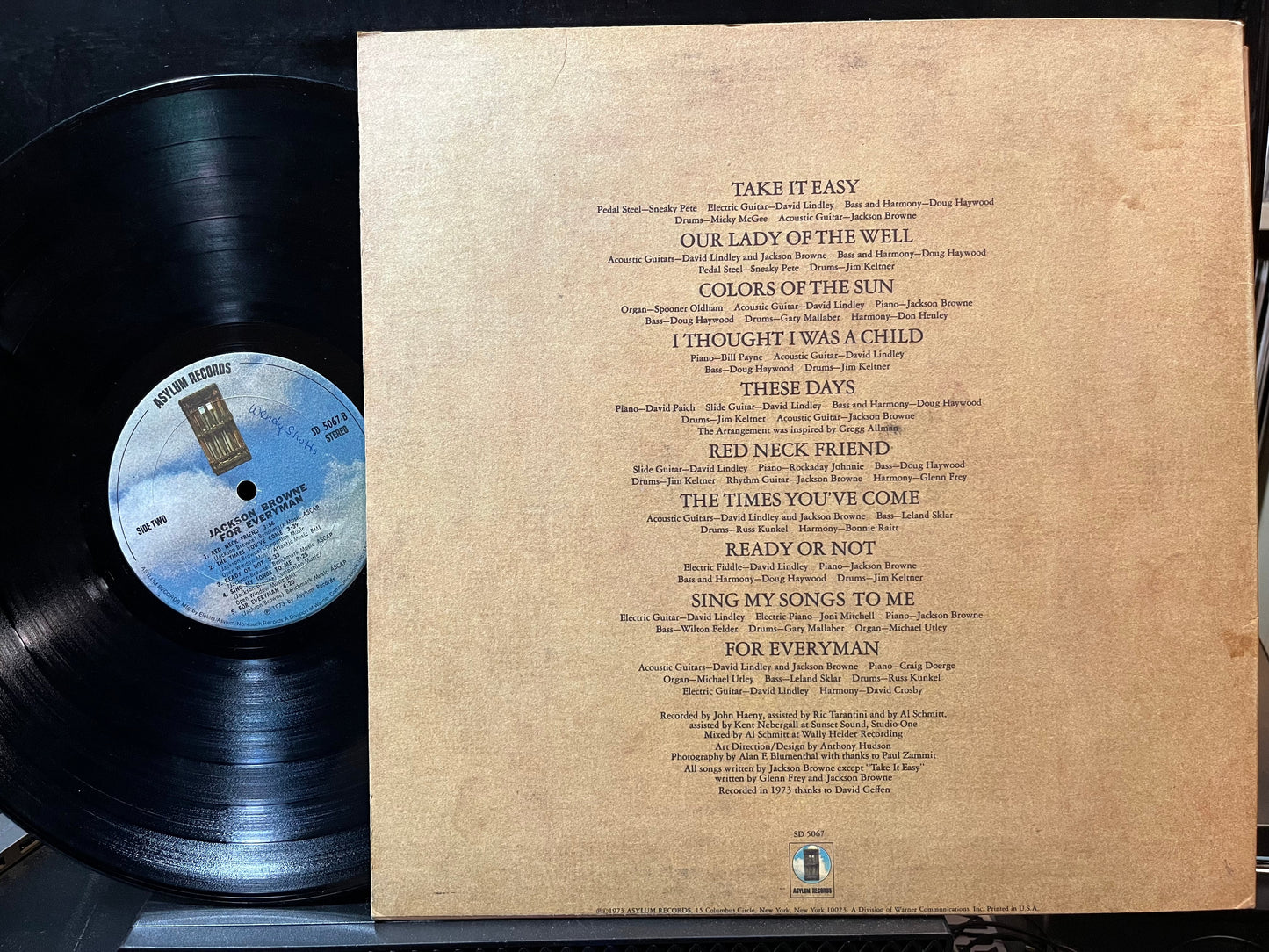 Jackson Browne - For Everyman (VINYL LP ASYLUM SD 5067 1973) | USED Near Mint- (NM-) Near Mint- (NM-)--