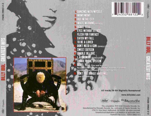 Billy Idol - Greatest Hits (CD) | Near Mint- (NM-)-