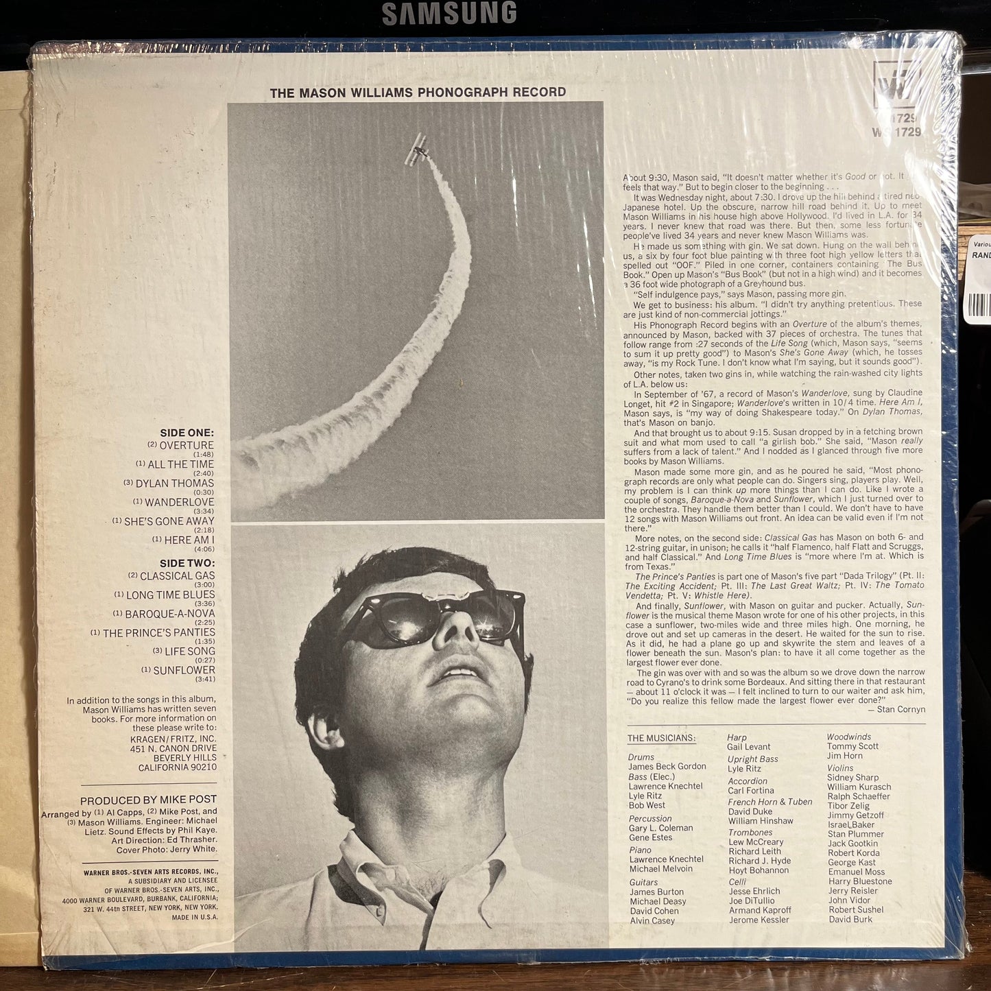 Mason Williams - The Mason Williams Phonograph Record (VINYL) | Near Mint- (NM-) Near Mint (NM)-