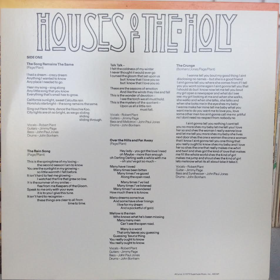 Led Zeppelin - Houses Of The Holy (VINYL) | Near Mint- (NM-) Near Mint (NM)-