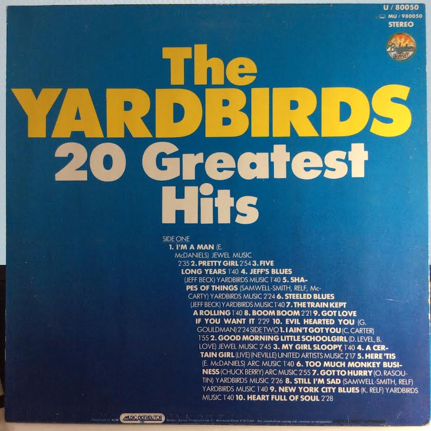 The Yardbirds - 20 Greatest Hits (VINYL) *GERMANY* | Near Mint- (NM-) Excellent+ (EX+)-