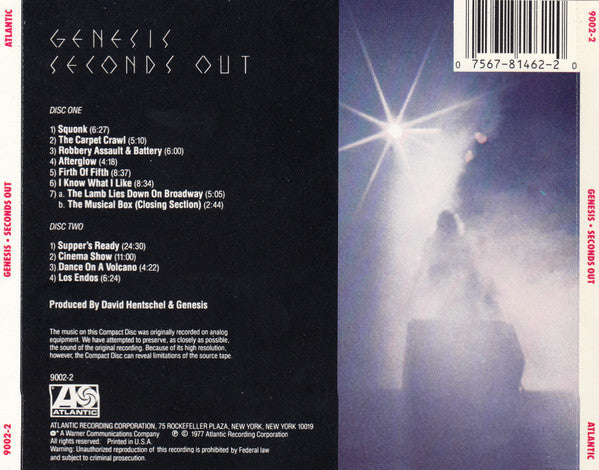 Genesis - Seconds Out (2xCD) | Near Mint- (NM-) Near Mint- (NM-)-