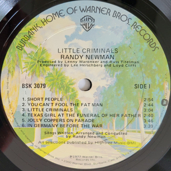 Randy Newman - Little Criminals (VINYL) | Near Mint- (NM-) Excellent (EX)-