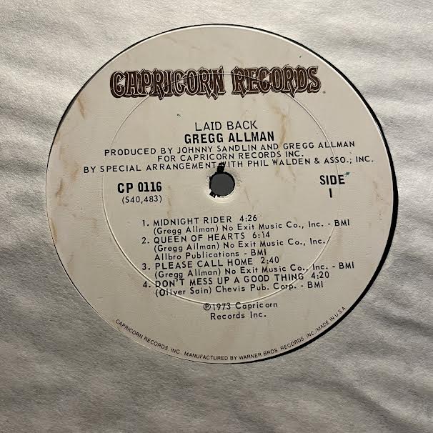 Gregg Allman - Laid Back (VINYL) | Near Mint (NM) Excellent+ (EX+)-