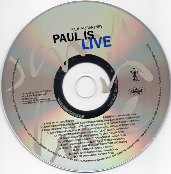 Paul McCartney - Paul Is Live (CD) | Near Mint (NM) Near Mint (NM)-