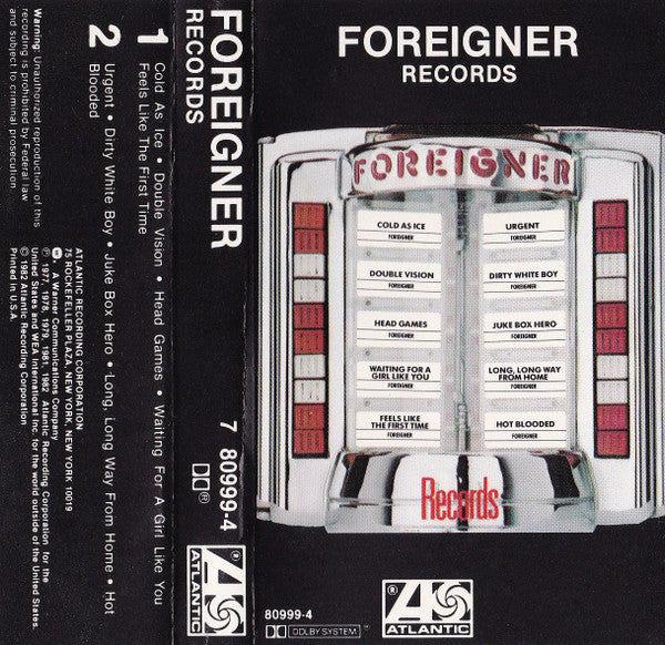 Foreigner - Records *CASSETTE* | Near Mint (NM) Near Mint (NM)-
