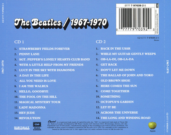 The Beatles - 1967-1970 (2xCD CANADA) | Near Mint (NM) Near Mint (NM)-