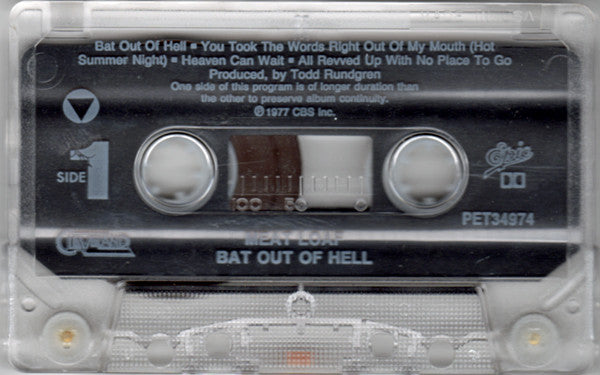 Meat Loaf - Bat Out Of Hell (CASSETTE) | Near Mint (NM) Near Mint (NM)-