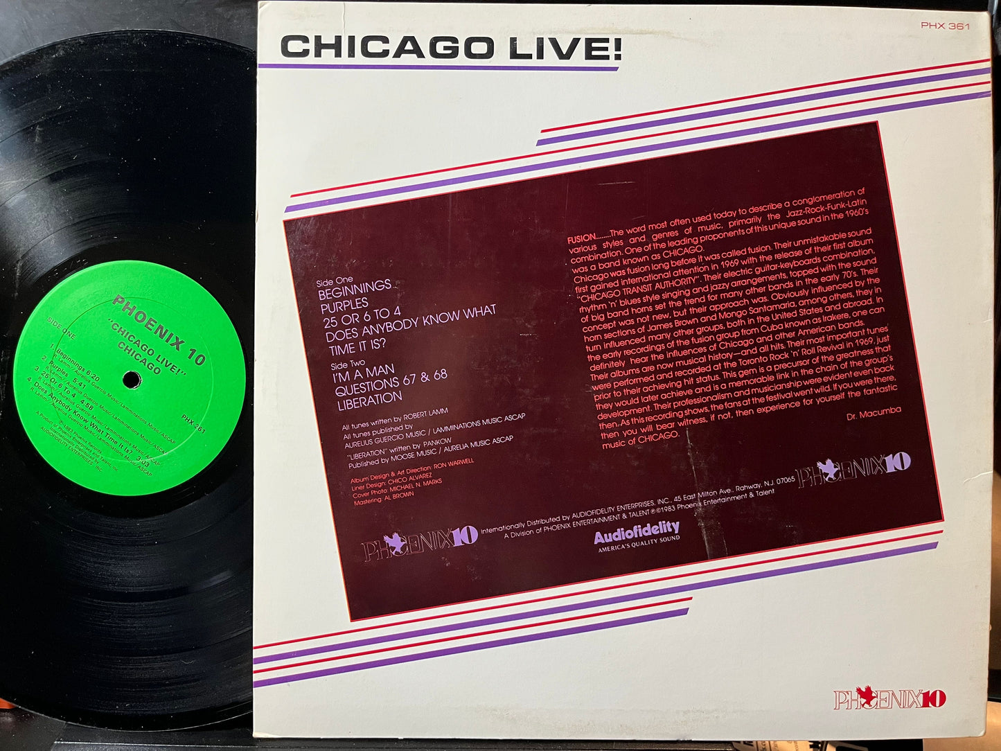 Chicago (2) - Chicago Live (VINYL) | Near Mint (NM) Excellent+ (EX+)-