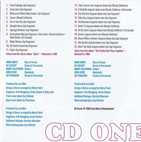 Spirit (8) - It Shall Be: The Ode & Epic Recordings 1968-1972 *5XCD BOX* | Excellent (EX) Near Mint (NM)--
