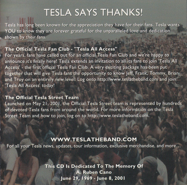 Tesla - Standing Room Only (CD) | Near Mint (NM or M-) Near Mint (NM)--