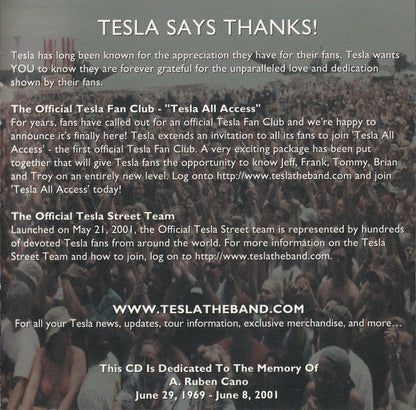 Tesla - Standing Room Only (CD) | Near Mint (NM or M-) Near Mint (NM)--
