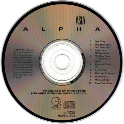 Asia (2) - Alpha (CD) | Near Mint (NM) Near Mint (NM)-