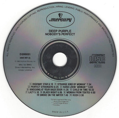 Deep Purple - Nobody's Perfect (CD) | Near Mint (NM) Near Mint (NM)-