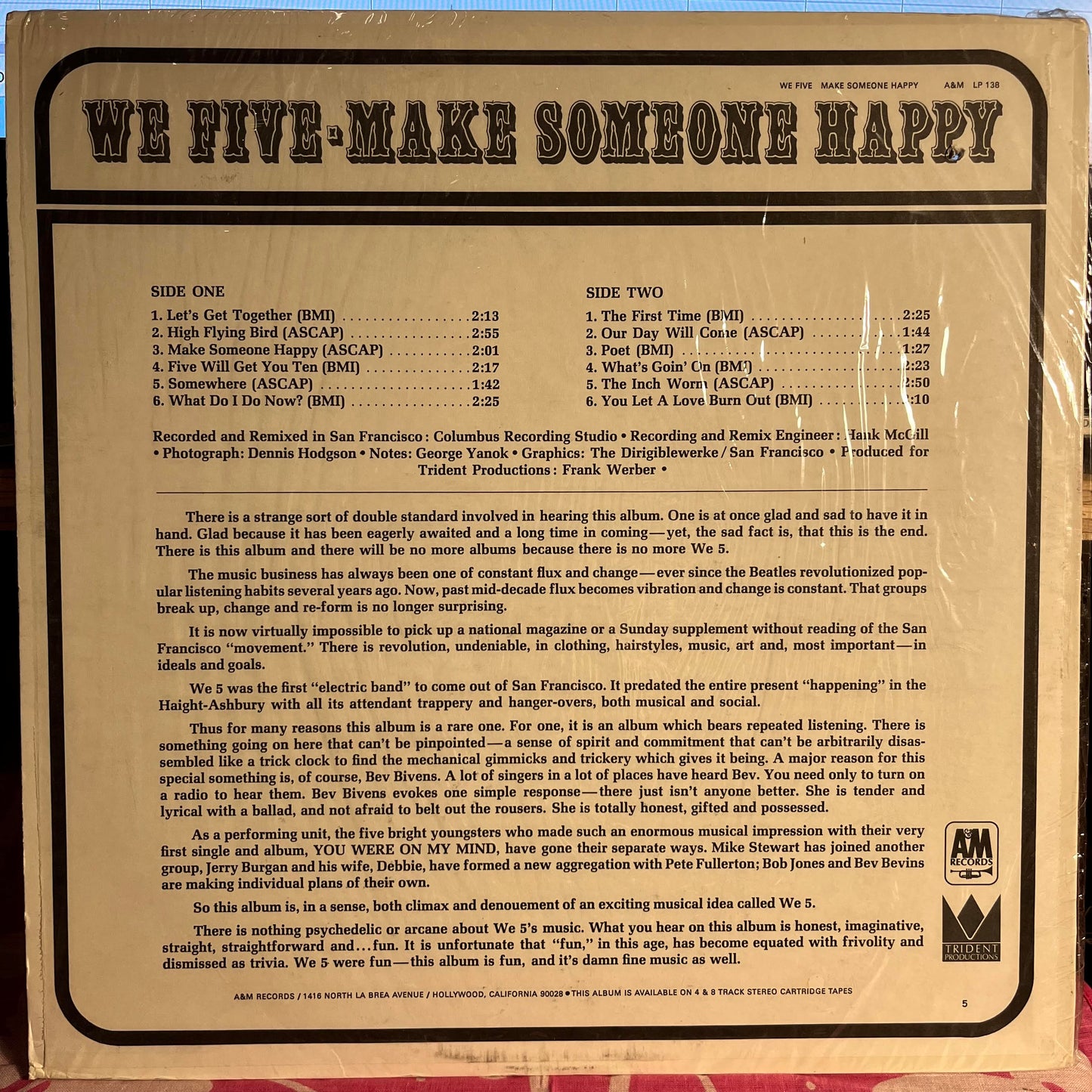We Five - Make Someone Happy *SHRINK/MONARCH* | Near Mint (NM) Near Mint (NM)-