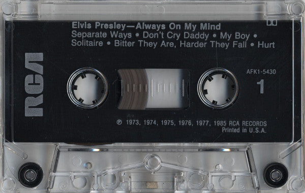 Elvis Presley - Always On My Mind (CASSETTE) | Near Mint (NM) Near Mint (NM)-