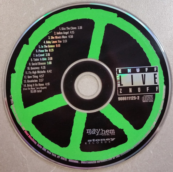 Enuff Z'nuff - Live (CD) | Near Mint (NM or M-)--