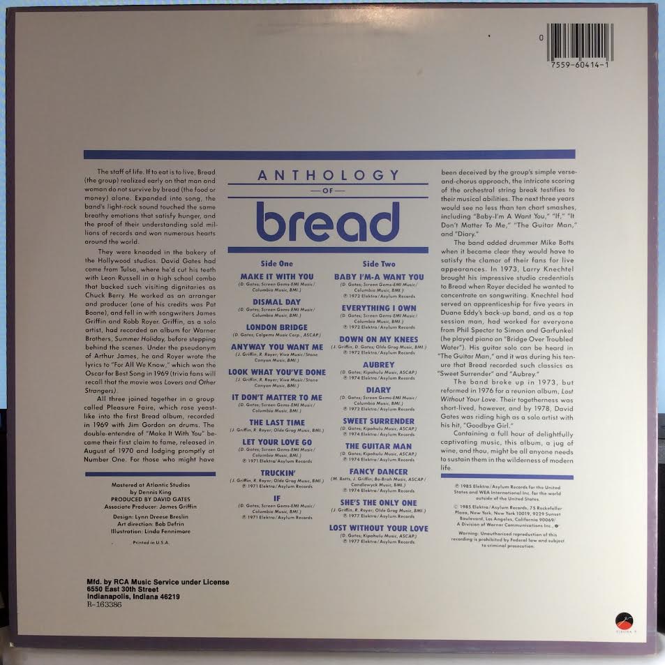 Bread - Anthology Of Bread (VINYL) | Near Mint (NM) Near Mint (NM)-