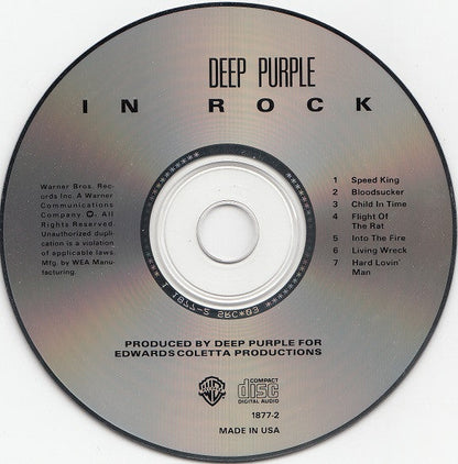 Deep Purple - In Rock (CD) | Near Mint (NM) Excellent (EX)--
